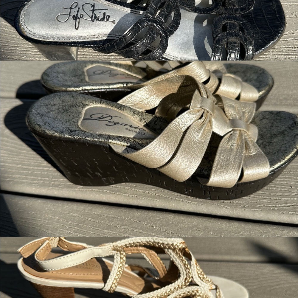 Naturalizer. Life Stride. Degario. 3 pairs of Women's Sandals